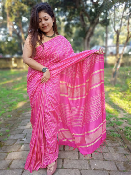 Semi Ghicha check Dilk Saree