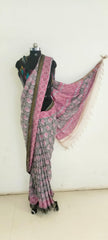 Soft silk hand print saree
