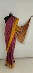 Soft silk hand print saree