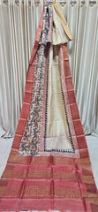 Pure tussar silk print saree