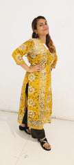 Pure linen digital print kurti