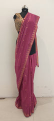 Soft silk tample border buta saree