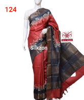 Pure Tussar Silk print saree