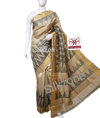 Pure Tussar Silk print saree