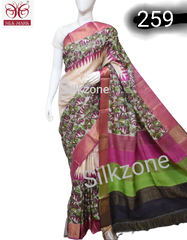 Pure Tussar Silk print saree