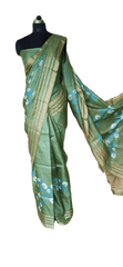 Pure Tussar Silk print saree