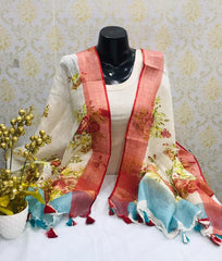 Linen digital printdupatta silkzon.in