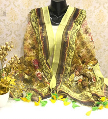 Linen digital print dupatta