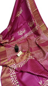 Pure Tussar Silk print saree