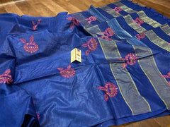 Tussar silk embroidery saree SILK ZONE