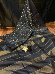 Tussar silk Embroidery saree SILK ZONE