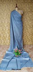 Linen plain saree SILK ZONE
