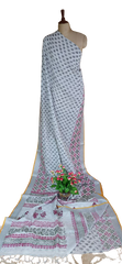 Pure linen print saree SILK ZONE