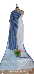 Pure linen print saree SILK ZONE