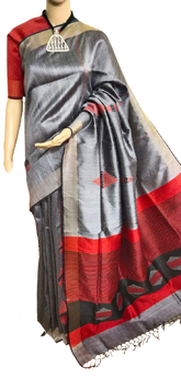 TUSSAR SILK PRINT SAREE
