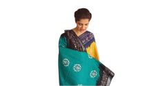 Khadi linen batik print saree