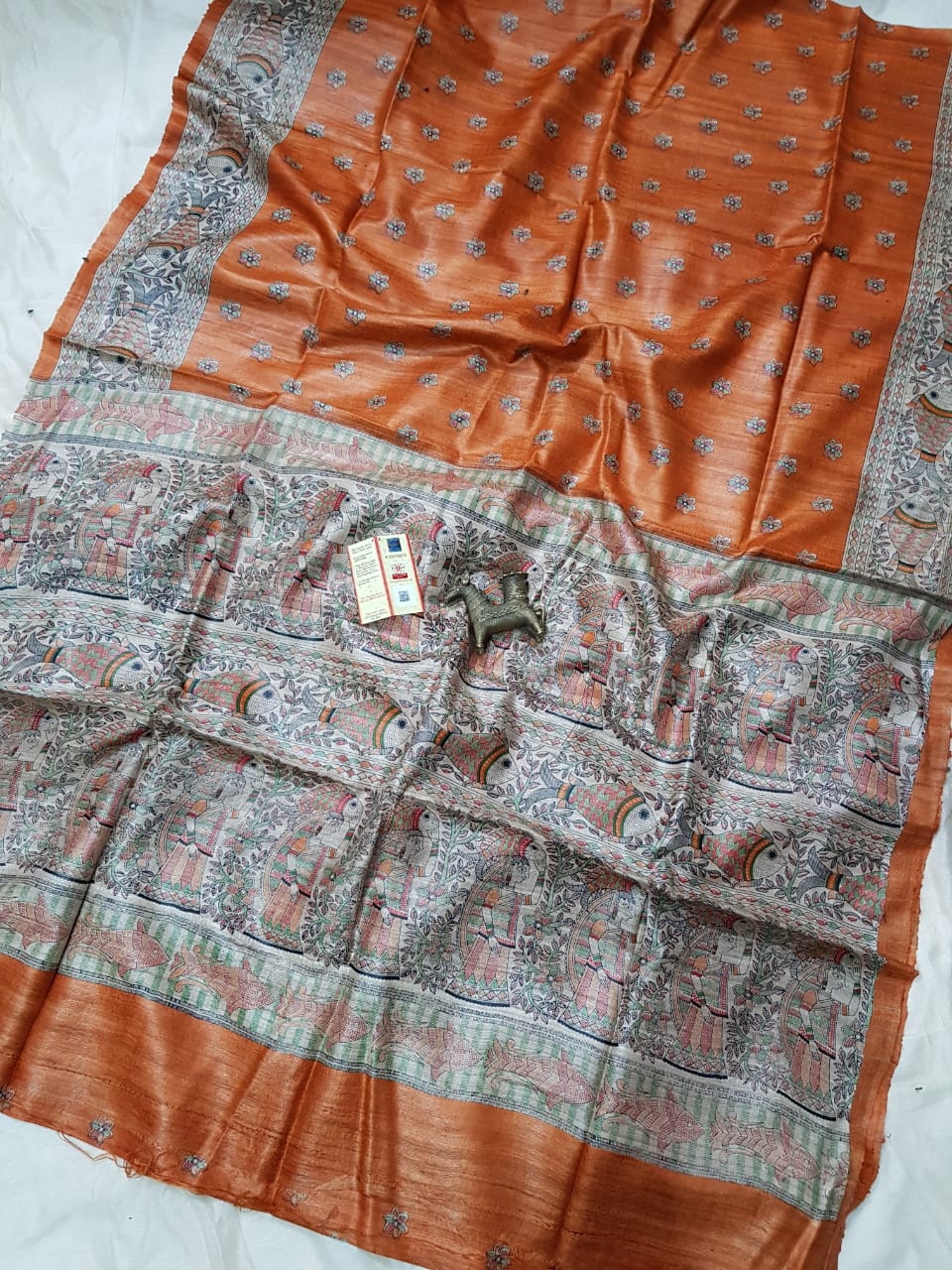 TUSSAR SILK PRINT SAREE