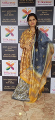 Soft silk hand print suit SILK ZONE