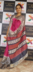 Pure Tussar Silk print saree