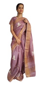 Pure Tussar Silk print saree