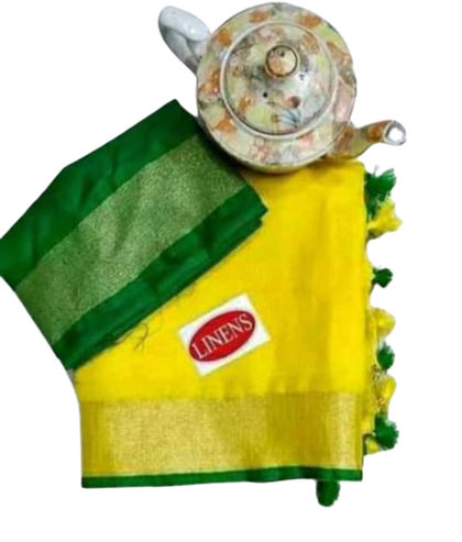 Khadi Linen slub Saree