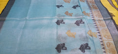 Tissue linen printed saree SILK ZONE