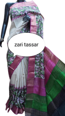 TUSSAR SILK PRINT SAREE