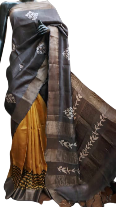 TUSSAR SILK PRINT SAREE
