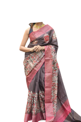 TUSSAR SILK PRINT SAREE