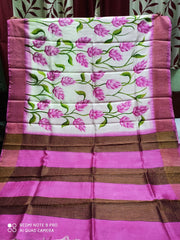 TUSSAR SILK PRINT SAREE