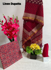 Cotton linen bagru print suit SILK ZONE