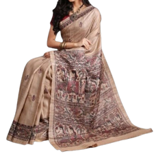 TUSSAR SILK PRINT SAREE