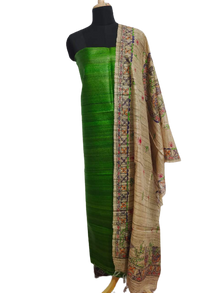 Tussar Ghicha Silk Top And Madhubani Hand Penting Dupatta