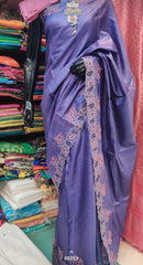 Tussar silk cut work design saree SILK ZONE