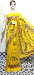 Organza linen embroidery saree SILK ZONE