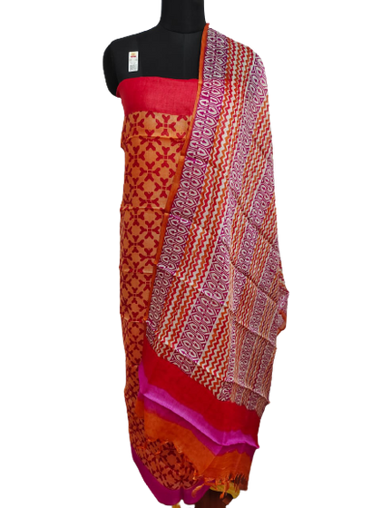 Tussar Silk Hand Block Print Suit