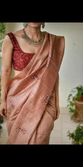 Tussar silk embroidery saree SILK ZONE