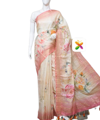 PURE LINEN DIGITAL PRINT SAREE SILK ZONE