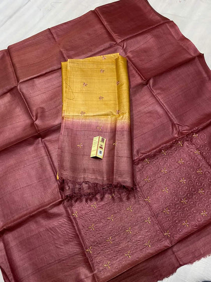 TUSSRE SILK EMBROIDERY SUIT
