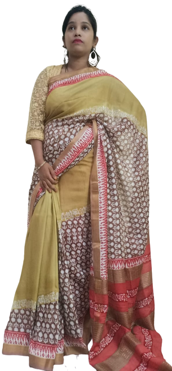 Modal Silk Hand Print Saree