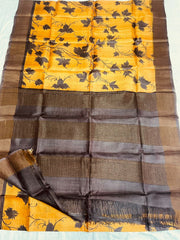 Pure Tussar Silk print saree