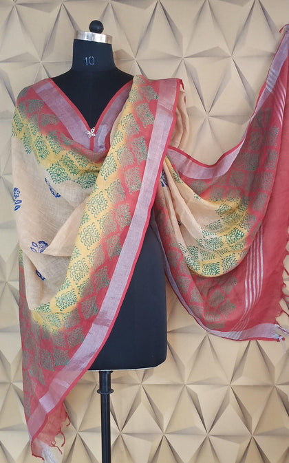 Linen printed duptta