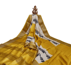 Pure Tussar Silk print saree