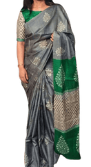 Pure Tussar Silk print saree