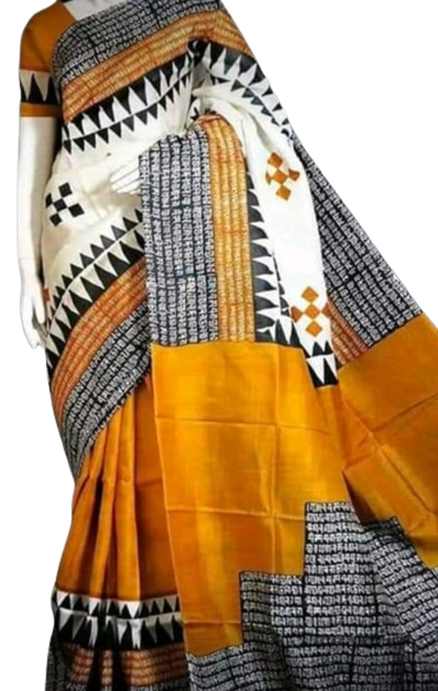 Pure Tussar Silk print saree