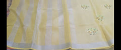 Tissue linen embroidery saree SILK ZONE
