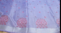 Tissue linen embroidery saree SILK ZONE
