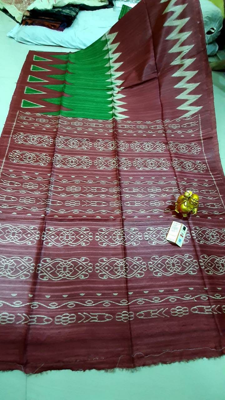 Tussr ghicha handloom silk saree SILK ZONE