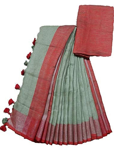 khadi linen saree
