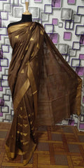 Tussar Munga Silk Zari Butta Saree HIND SILK